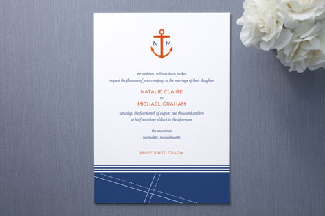 Fun nautical or sailorinspired invitations are always fun